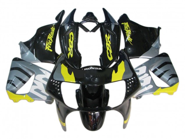 Carénages Moto Honda CBR900RR 919 1998-1999 - Argent Jaune Noir Brillant Fireblade