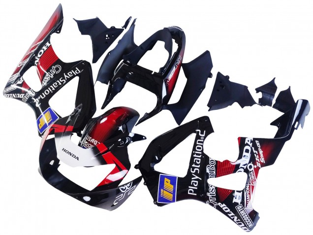 Carénages Moto Honda CBR900RR 929 2000-2001 - Rouge Blanc Noir Brillant PlayStation 2
