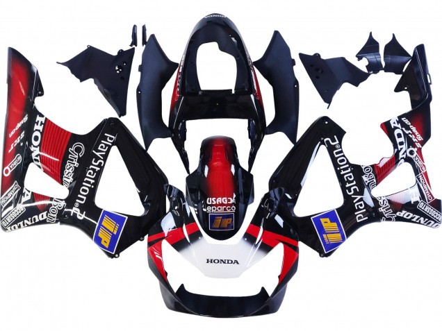 Carénages Moto Honda CBR900RR 929 2000-2001 - Rouge Blanc Noir Brillant PlayStation 2