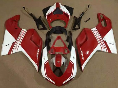 Carénages Moto Ducati 848 2007-2014 - Blanc Rouge Corse Vendre