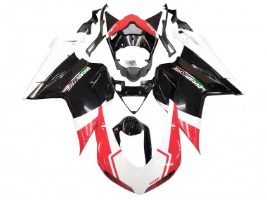Carénages Moto Ducati 848/1098/1198 2007-2014 - Blanc Rouge Noir Brillant Vendre