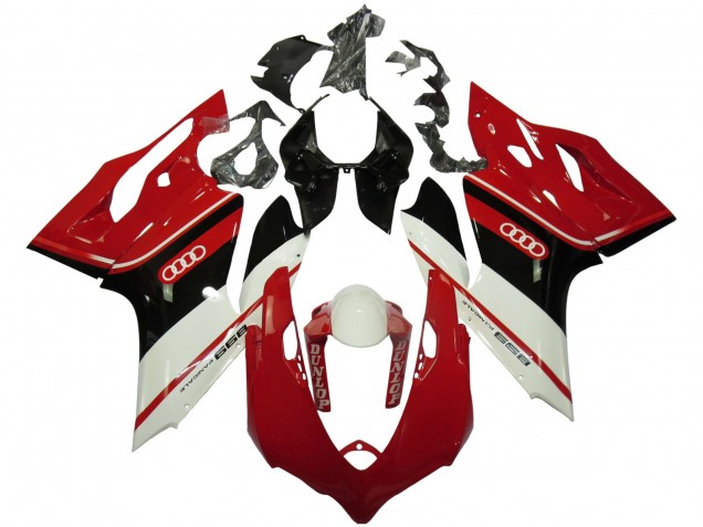 Carénages Moto Ducati Panigale 899 2011-2014 - Blanc Rouge Noir Brillant Dunlop