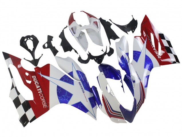 Carénages Moto Ducati Panigale 899 2011-2014 - Blanc Bleu Rouge Noir