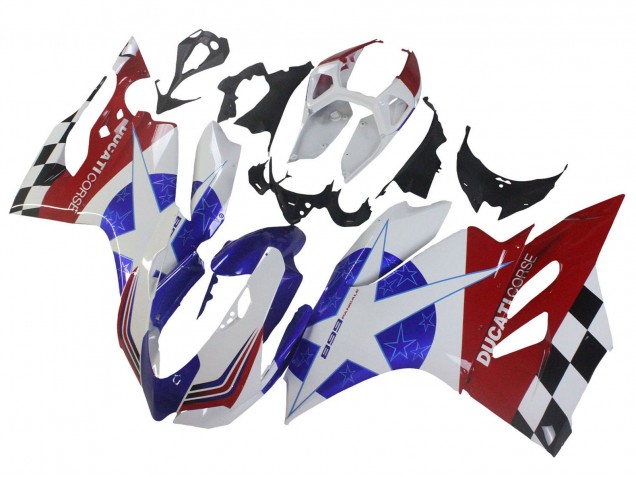 Carénages Moto Ducati Panigale 899 2011-2014 - Blanc Bleu Rouge Noir