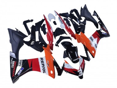 Carénages Moto Honda CBR500R 2013-2015 - Orange Blanc Rouge Noir Brillant Repsol 3 Vendre