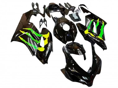 Carénages Moto Honda CBR1000RR 2004-2005 - Noir Brillant Jaune Vert Monstre Vendre