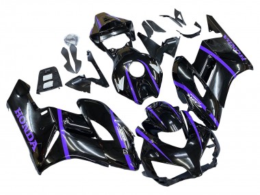 Carénages Moto Honda CBR1000RR 2004-2005 - Noir Brillant Violet Bande Vendre
