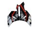 Carénages Moto Honda CBR1000RR 2004-2005 - Argent Noir Brillant Rouge Bande