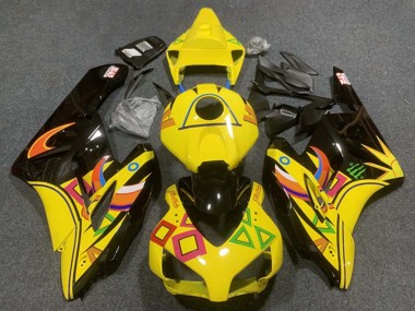 Carénages Moto Honda CBR1000RR 2004-2005 - Jaune Noir Brillant Orange Vendre