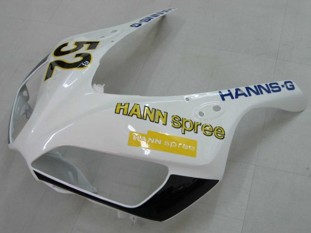 Carénages Moto Honda CBR1000RR 2006-2007 - Blanc Vert Noir Brillant Hannspree 52