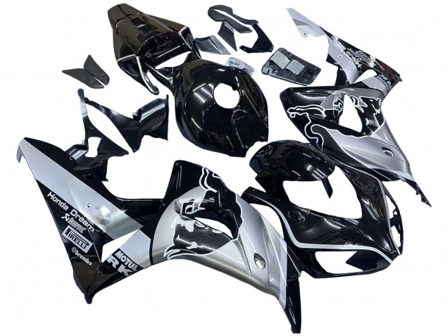 Carénages Moto Honda CBR1000RR 2006-2007 - Argent Noir Brillant Red Bull