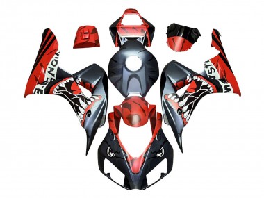Carénages Moto Honda CBR1000RR 2006-2007 - Rouge Noir Mat Monstre Requin Vendre