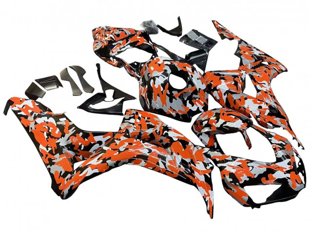 Carénages Moto Honda CBR1000RR 2006-2007 - Noir Orange Argent Camouflage