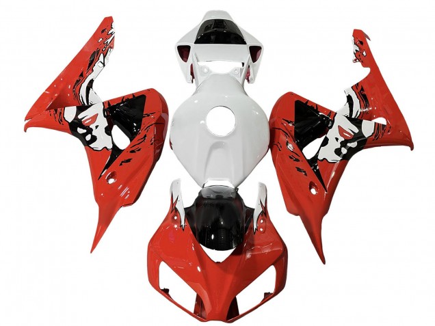 Carénages Moto Honda CBR1000RR 2006-2007 - Blanc Rouge Noir Brillant