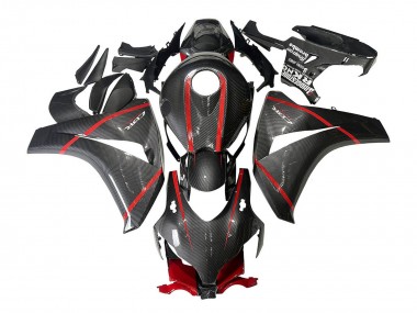 Carénages Moto Honda CBR1000RR 2008-2011 - Noir Fibre de Carbone Rouge Vendre