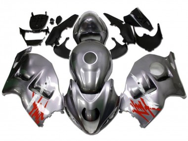 Carénages Moto Suzuki GSXR 1300 Hayabusa 1996-2007 - Argent Rouge Blanc Décalque Vendre