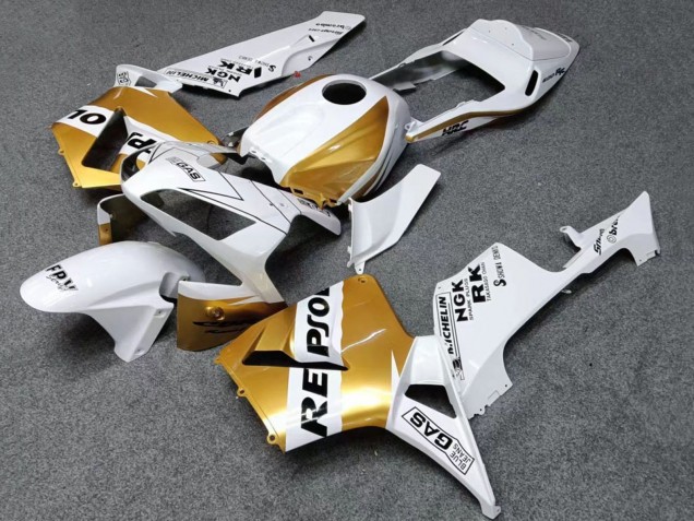 Carénages Moto Honda CBR600RR 2003-2004 - Blanc Or Noir Repsol