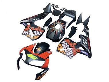 Carénages Moto Honda CBR600RR 2003-2004 - Noir Mat Orange Repsol Rossi 46 Vendre