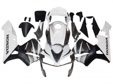 Carénages Moto Honda CBR600RR 2003-2004 - Blanc Noir Mat Courses Vendre