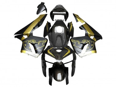 Carénages Moto Honda CBR600RR 2005-2006 - Noir Or Fibre de Carbone Vendre