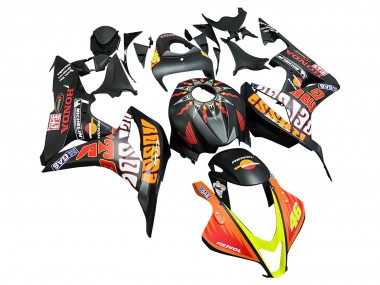 Carénages Moto Honda CBR600RR 2007-2008 - Noir Mat Orange Rouge Rossi Repsol 46 Vendre