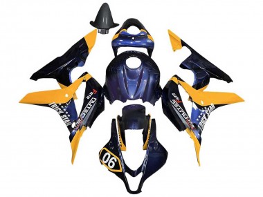 Carénages Moto Honda CBR600RR 2007-2008 - Orange Bleu Foncé Trick Star 06 Vendre