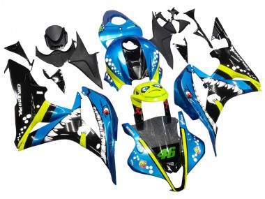 Carénages Moto Honda CBR600RR 2007-2008 - Vert Jaune Noir Brillant Requin 46 Vendre