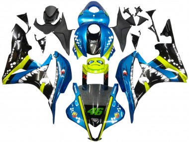 Carénages Moto Honda CBR600RR 2007-2008 - Vert Jaune Noir Brillant Requin 46 Vendre