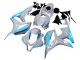 Carénages Moto Honda CBR600RR 2007-2008 - Gris Brillant Bleu Clair