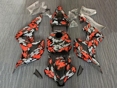 Carénages Moto Honda CBR600RR 2007-2008 - Rouge Gris Camouflage Vendre