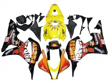 Carénages Moto Honda CBR600RR 2007-2008 - Jaune Orange Noir Brillant Rossi Repsol Vendre