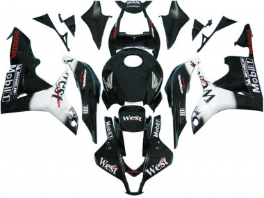 Carénages Moto Honda CBR600RR 2007-2008 - Noir Brillant Blanc West Vendre