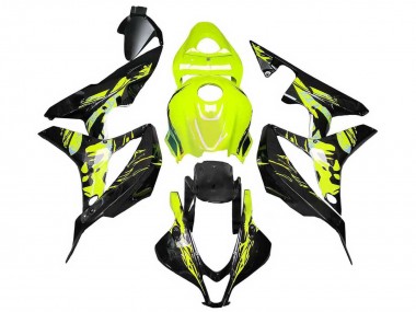 Carénages Moto Honda CBR600RR 2007-2008 - Jaune Noir Brillant Vendre