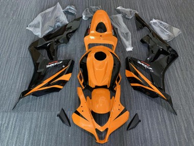 Carénages Moto Honda CBR600RR 2007-2008 - Orange Noir Brillant Courses Vendre