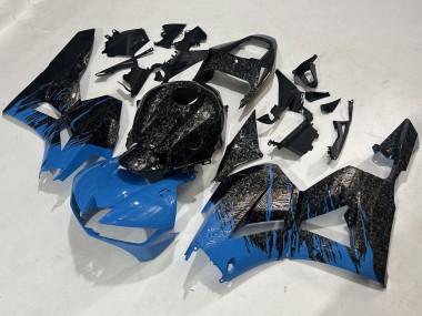 Carénages Moto Honda CBR600RR 2009-2012 - Noir Fibre de Carbone Forgée Bleu Vendre