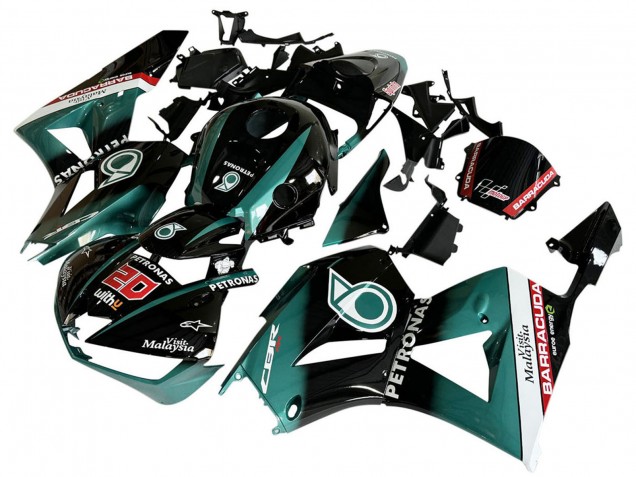 Carénage Moto Honda CBR600RR 2013-2023 - Bleu Sarcelle Noir Brillant Petronas 20