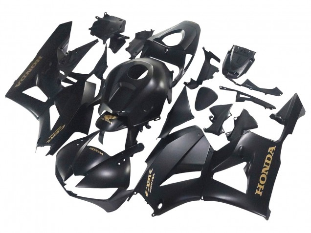 Carénages Moto Honda CBR600RR 2013-2023 - Noir Mat Or Décalque