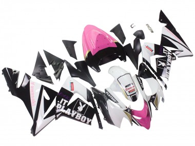 Carénages Moto Kawasaki ZX10R 2004-2005 - Noir Rose Blanc Playboy Motul Vendre
