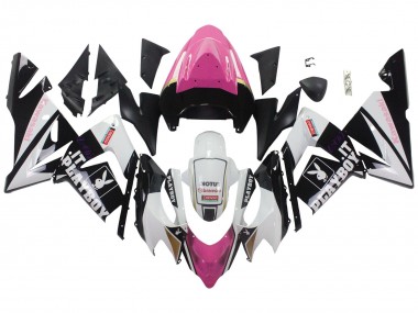 Carénages Moto Kawasaki ZX10R 2004-2005 - Noir Rose Blanc Playboy Motul Vendre