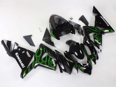 Carénages Moto Kawasaki ZX10R 2004-2005 - Noir Vert Flamme Ninja Vendre