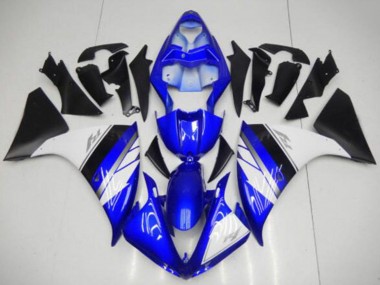 Carénages Moto Yamaha YZF R1 2009-2011 - Bleu Blanc Noir Mat Vendre