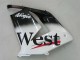 Carénages Moto Kawasaki ZX10R 2004-2005 - Blanc Noir West Ninja