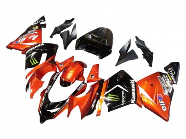 Carénages Moto Kawasaki ZX10R 2004-2005 - Burnt Orange Noir Monstre Elf Vendre