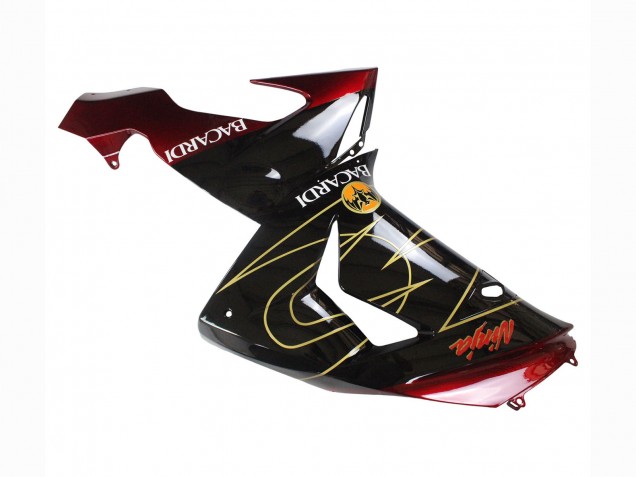 Carénages Moto Kawasaki ZX10R 2006-2007 - Noir Rouge Or BACARDI