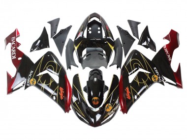 Carénages Moto Kawasaki ZX10R 2006-2007 - Noir Rouge Or BACARDI Vendre