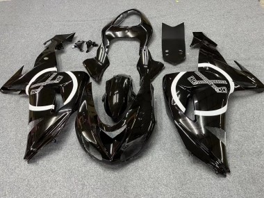 Carénages Moto Kawasaki ZX10R 2006-2007 - Noir Brillant Blanc Cercle Vendre