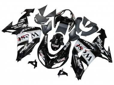 Carénages Moto Kawasaki ZX10R 2006-2007 - Noir Brillant Blanc West Vendre