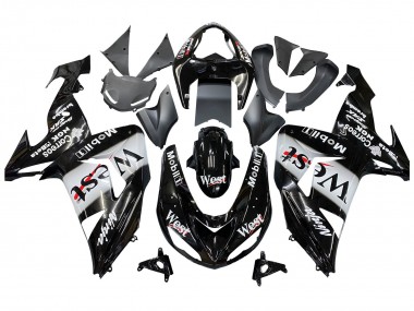 Carénages Moto Kawasaki ZX10R 2006-2007 - Noir Brillant Blanc West Vendre