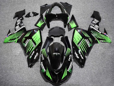 Carénages Moto Kawasaki ZX10R 2006-2007 - Noir Brillant Vert Vendre
