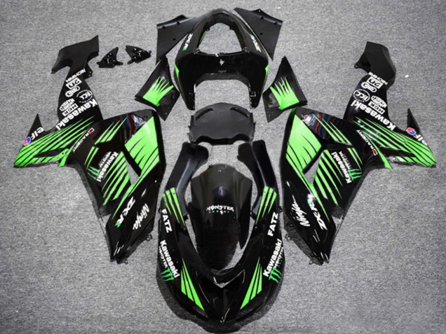 Carénages Moto Kawasaki ZX10R 2006-2007 - Noir Brillant Vert